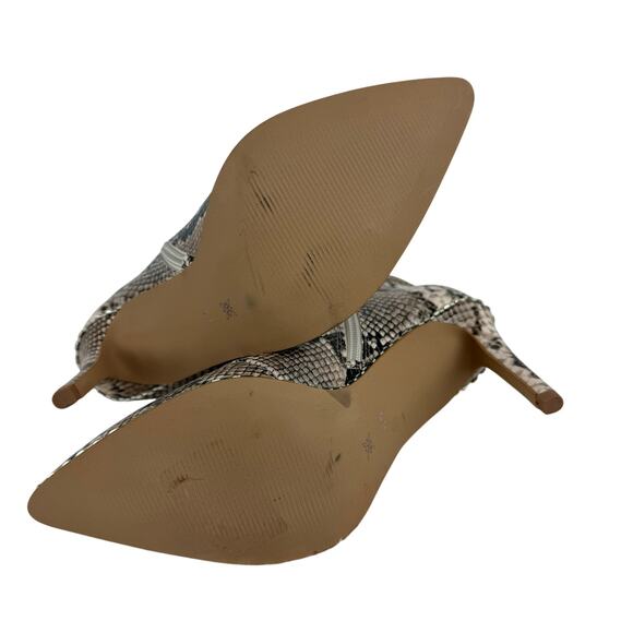 BCBGENERATION HINNA POINTED TOE HEELED ANKLE BOOTIES NATURAL SNAKE NWOB SIZE 6.5 - Picture 9 of 12